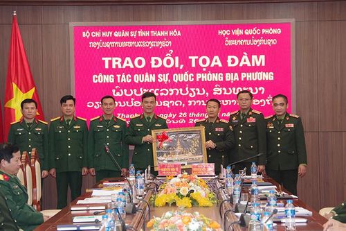 Đoàn học viên Quân đội Nhân dân Lào nghiên cứu thực tế tại tỉnh Thanh Hóa