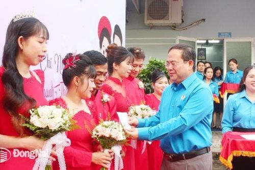 Xúc động lễ cưới tập thể của 9 cặp đôi công nhân lao động Đồng Nai