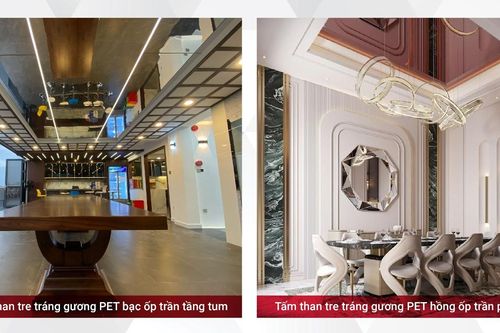 Tấm ốp than tre kim loại, đá, gương, vải ốp tường, trần vách 2025