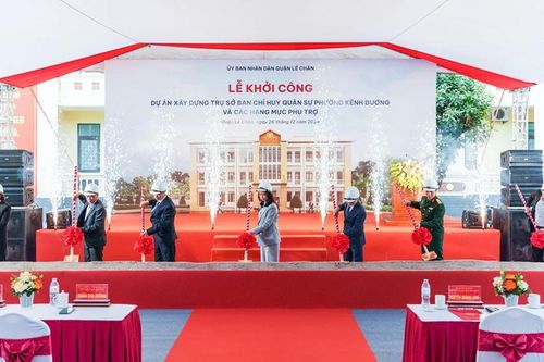 Lê Chân (Hải Phòng): Khởi công xây dựng Trụ sở Ban Chỉ huy quân sự phường Kênh Dương