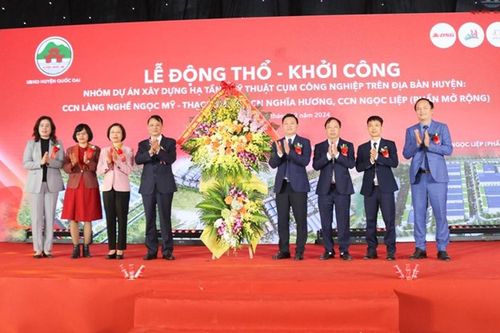 Quốc Oai (Hà Nội): Đồng loạt khởi công 3 cụm công nghiệp