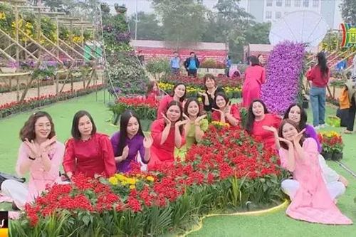 Hàng nghìn du khách tham dự Lễ hội hoa Mê Linh