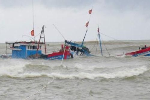 Cứu 5 ngư dân bị chìm tàu trên biển
