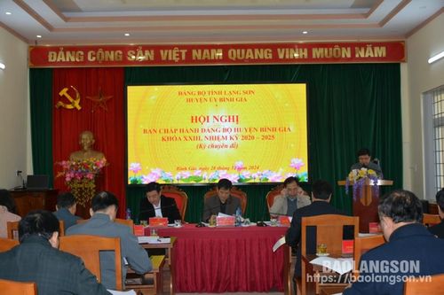 Ban Chấp hành Đảng bộ huyện Bình Gia tổ chức hội nghị kỳ chuyên đề thông qua các đề án về sắp xếp tổ chức bộ máy, đánh giá các mặt công tác đảng năm 2024