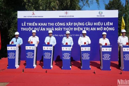 Tập đoàn Điện lực Việt Nam khởi công cầu Hiếu Liêm thuộc nhà máy thủy điện Trị An mở rộng