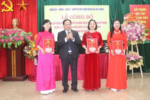 Quận Hai Bà Trưng: công bố thành lập 4 đơn vị hành chính phường sau sắp xếp