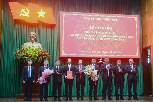 Thành lập các đảng bộ trực thuộc thành phố Huế, chỉ định nhân sự chủ chốt