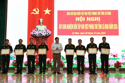 Cà Mau: Rút kinh nghiệm Diễn tập khu vực phòng thủ tỉnh năm 2024