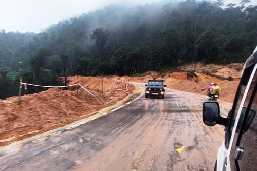 Đã có thể đi lại bình thường qua đèo Khánh Lê nối Nha Trang - Đà Lạt