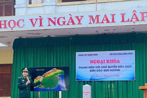 Học sinh miền núi tham gia ngoại khóa 'Thanh niên với chủ quyền biên giới'