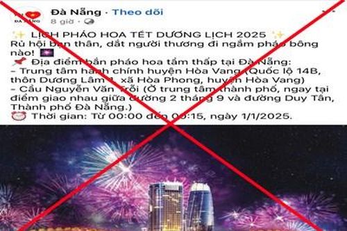 Đà Nẵng bác thông tin bắn pháo hoa Tết Dương lịch 2025
