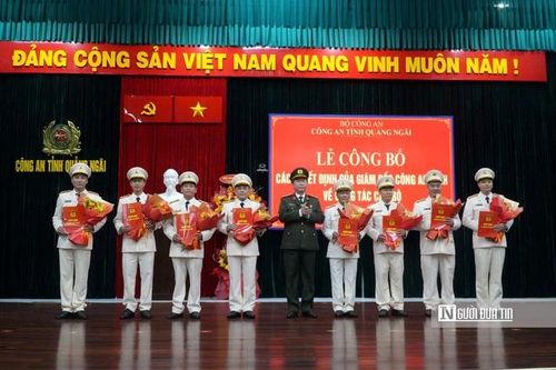 Công an tỉnh Quảng Ngãi điều động, bổ nhiệm 9 trưởng phòng, trưởng Công an huyện, thành phố