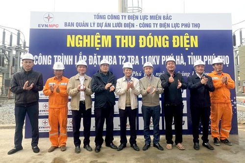 Đóng điện Dự án 'Lắp đặt máy biến áp T2 Trạm biến áp 110kV Phú Hà'