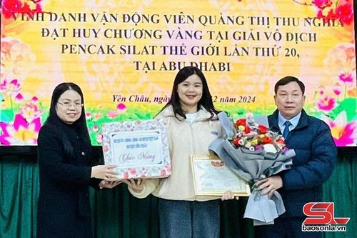 Yên Châu tôn vinh vận động viên Quàng Thị Thu Nghĩa đạt Huy chương Vàng Pencak Silat thế giới