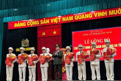 Công an tỉnh Quảng Ngãi luân chuyển, điều động, bổ nhiệm cán bộ