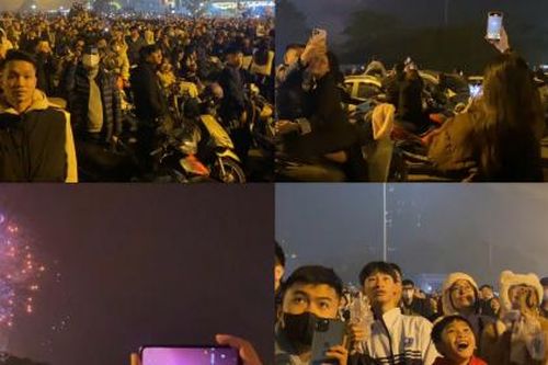 Người dân hân hoan ngắm pháo hoa, chào năm mới 2025