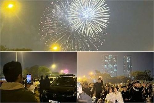 Biển người đổ về Sân vận động Mỹ Đình xem pháo hoa đón năm mới 2025