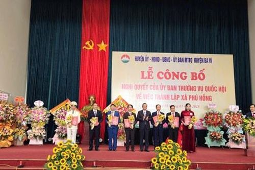 Huyện Ba Vì thành lập xã Phú Hồng sau sắp xếp đơn vị hành chính