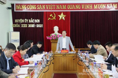 Đoàn công tác của Ban Thường vụ Tỉnh ủy kiểm tra công tác chuẩn bị tổ chức đại hội đảng bộ điểm tại Bắc Sơn