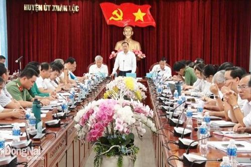 Đoàn kiểm tra của Ban Thường vụ Tỉnh ủy làm việc với Huyện ủy Xuân Lộc về kết quả thực hiện nghị quyết, chỉ thị của Đảng năm 2024