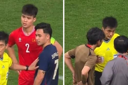 Trọng tài nói gì với các cầu thủ và HLV ĐT Thái Lan sau bàn thắng của Supachok?