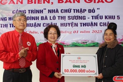 Bàn giao 'Nhà Chữ thập đỏ' cho hộ dân bị ảnh hưởng bởi thiên tai