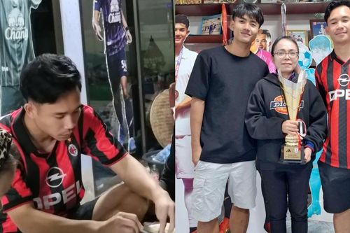 Phút giây thảnh thơi của Supachok, cầu thủ đoạt giải Bàn thắng đẹp nhất ở chung kết lượt về AFF Cup