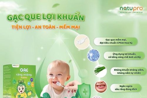 Gạc răng miệng Probiotic Natupro ứng dụng lợi khuẩn chăm sóc răng miệng cho trẻ em