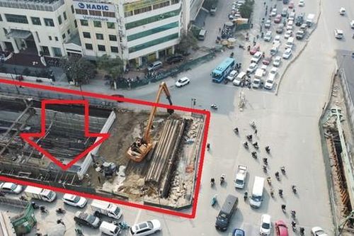 Hầm chui nút Giải Phóng - Kim Đồng hoàn thành 60% khối lượng