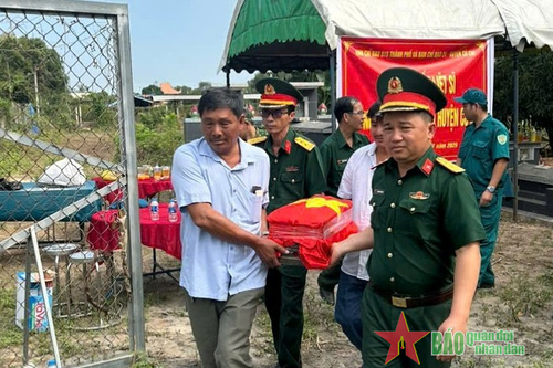 Di dời hài cốt liệt sĩ Hồ Văn Nguội về nghĩa trang liệt sĩ huyện Củ Chi