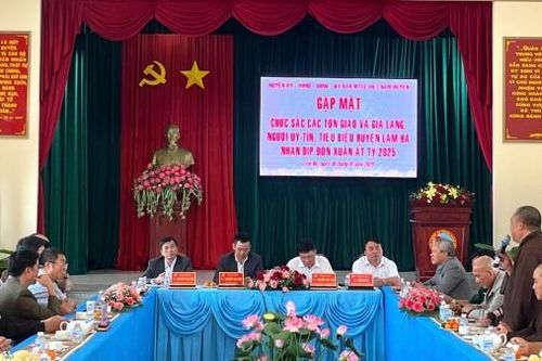 Lâm Hà: Gặp mặt các chức sắc tôn giáo, già làng, người uy tín, tiêu biểu