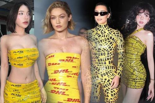 Từ Kim Kardashian đến Gigi Hadid: Trào lưu váy áo quấn băng keo 'bùng nổ' khắp TikTok