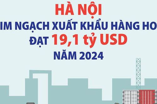 Năm 2024, tổng kim ngạch xuất khẩu của Hà Nội đạt hơn 19,1 tỷ USD