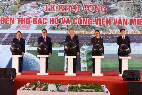 Tổng Bí thư Tô Lâm dự Lễ khởi công Đền thờ Bác Hồ và Công viên Văn Miếu