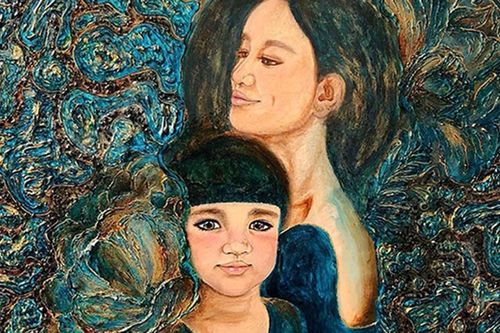 Độc đáo nữ họa sĩ 39 tuổi vẽ tranh về con gái và Đức Phật