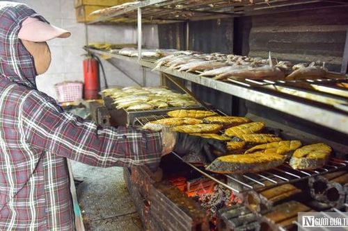 Ngư dân vùng biển xứ Thanh đỏ lửa ngày đêm nướng 4-5 tạ cá phục vụ Tết
