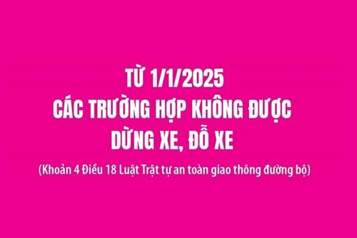 Các trường hợp không được dừng xe, đỗ xe từ 1/1/2025