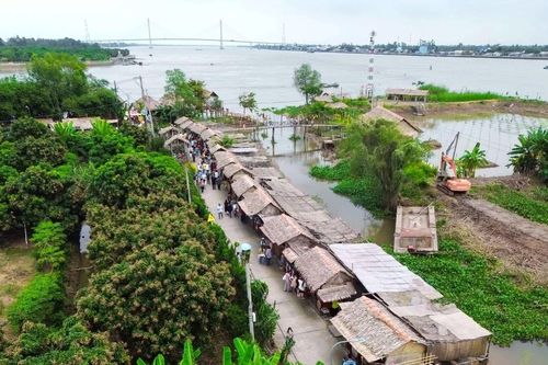 Độc đáo chợ quê bên cồn sông Tiền tại Đồng Tháp