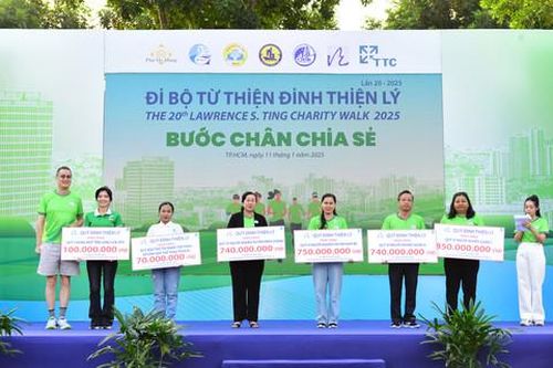 Chương trình Đi bộ từ thiện Đinh Thiện Lý lần thứ 20 đã vận động được 3,4 tỷ đồng