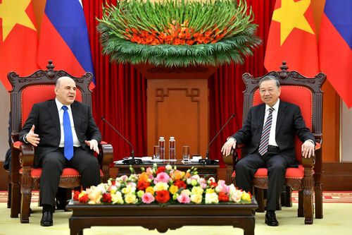 Tổng Bí thư Tô Lâm tiếp Thủ tướng Liên bang Nga Mikhail Vladimirovich Mishustin
