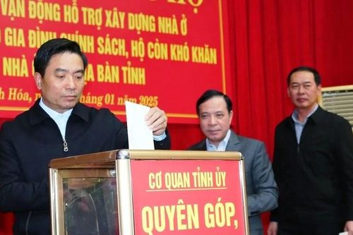 Tỉnh ủy Thanh Hóa ủng hộ 770 triệu đồng để xây nhà cho người nghèo