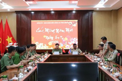 Công an tỉnh Sihanouk thăm, chúc Tết Nguyên đán Ất Tỵ năm 2025 Công an tỉnh Kiên Giang