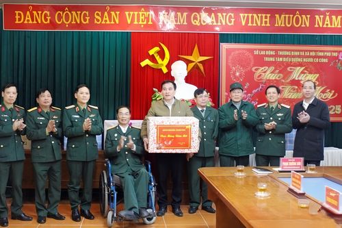 Quân ủy Trung ương, Bộ Quốc phòng thăm, chúc Tết Trung tâm Điều dưỡng người có công tỉnh