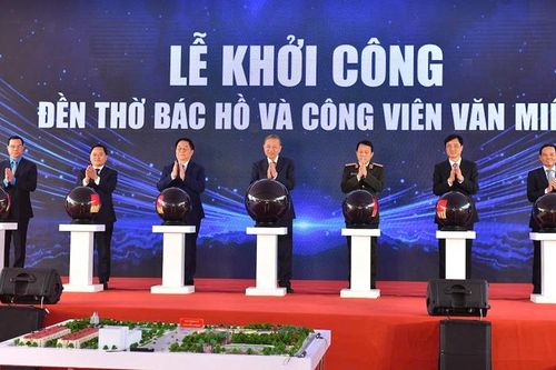 Tổng Bí thư Tô Lâm dự Lễ khởi công Đền thờ Bác Hồ và Công viên Văn Miếu