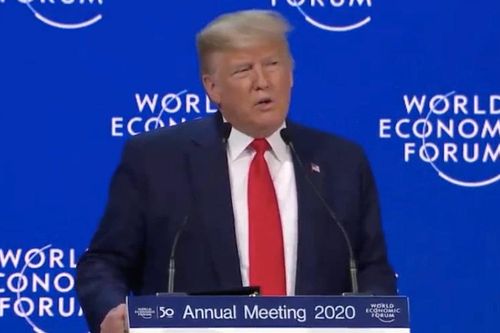 Ông Donald Trump phát biểu trực tuyến tại hội nghị WEF