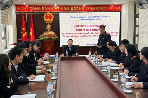 VKSND TP Đông Triều phối hợp tổ chức phiên tòa rút kinh nghiệm vụ án về ma túy