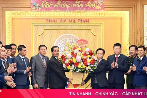 Lãnh đạo tỉnh Bolikhămxay chúc Tết Đảng bộ, chính quyền, Nhân dân Hà Tĩnh