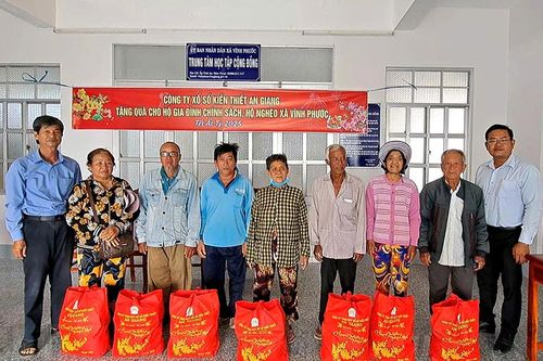 250 phần quà cho người nghèo, người bán vé số dạo ở Tri Tôn