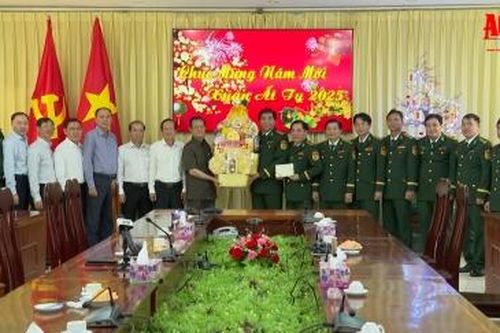 Bí thư Tỉnh ủy An Giang Lê Hồng Quang thăm, chúc Tết Bộ đội Biên phòng tỉnh
