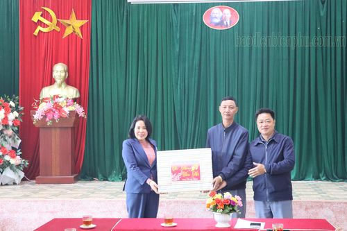 Trưởng ban Tuyên giáo Tỉnh ủy Lò Thị Minh Phượng, thăm chúc Tết tại xã Sín Thầu